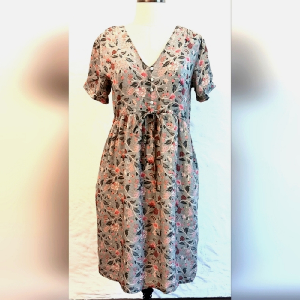 Madewell Reistor Bemberg cupro modest babydoll midi dress. Size small.